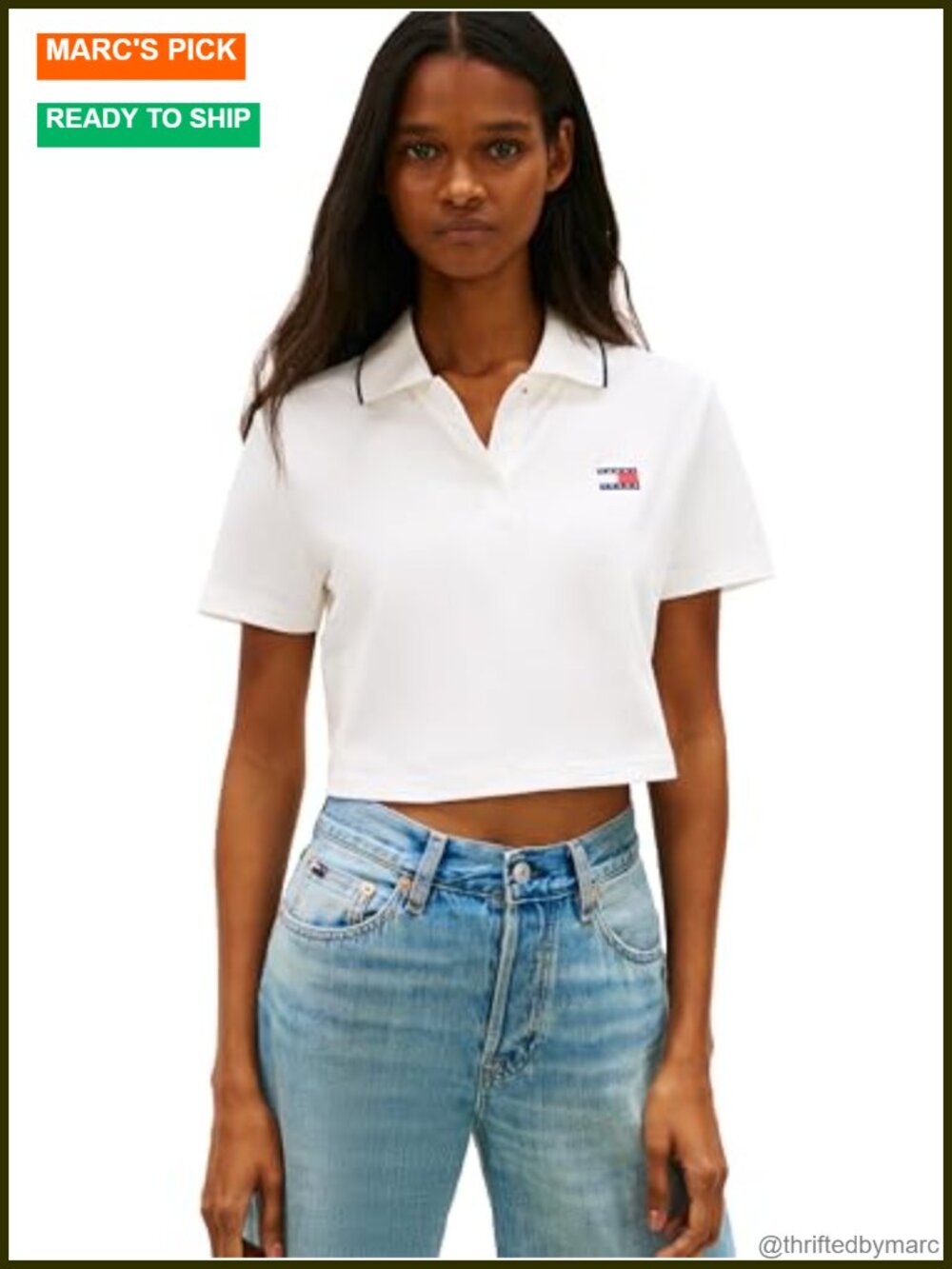 Women's Cropped Polo Short Sleeve Cotton Button Up Casual Top